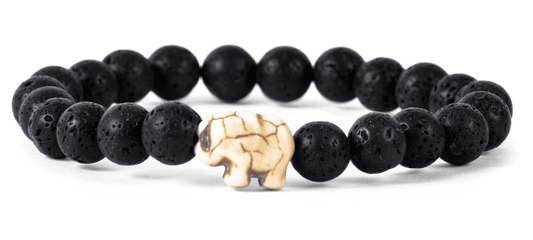 The Expedition Bracelet Elephant - Lava Stone