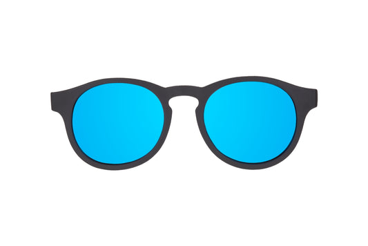 Jet Black w/ Cobalt Blue Lens Polarized Keyhole Sunglasses