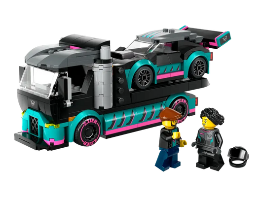 60406 Race Car and Car Carrier Truck