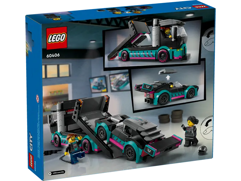 60406 Race Car and Car Carrier Truck