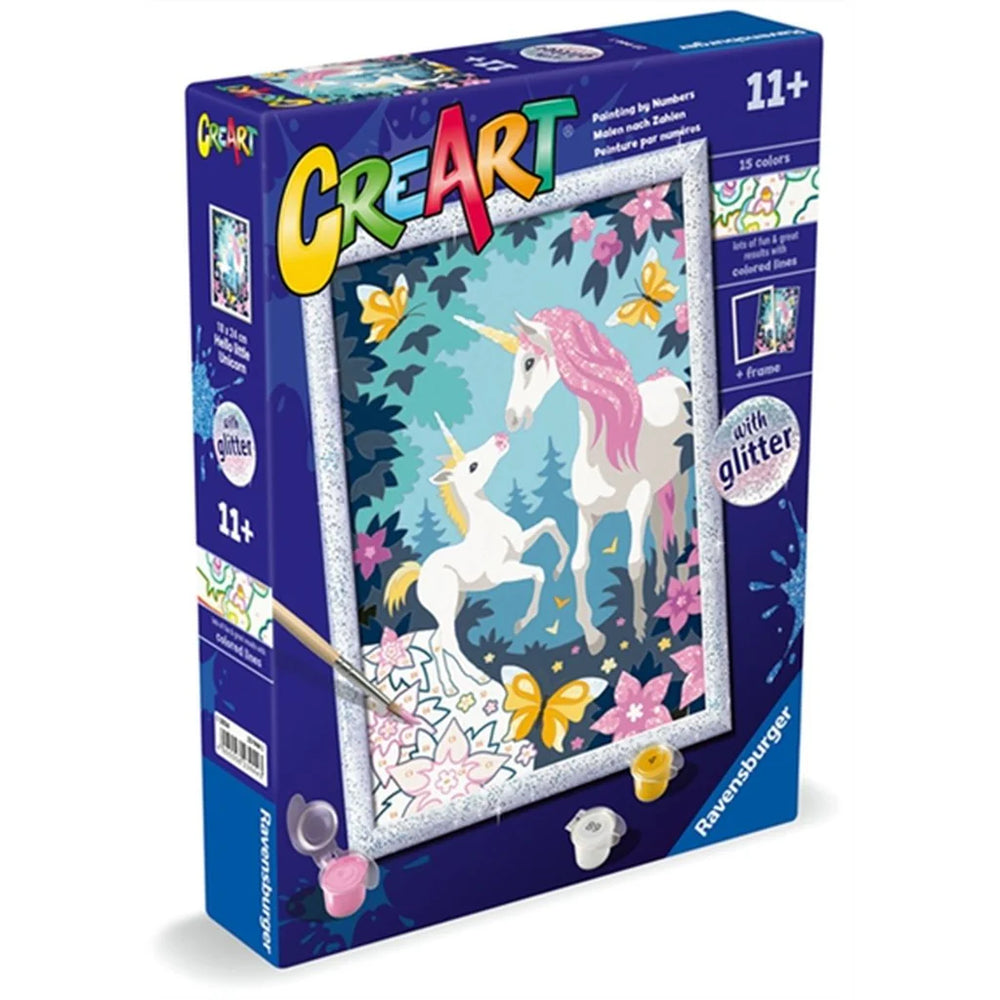 CreArt - Hello Little Unicorn Paint by Numbers Kit