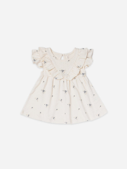 Sleeveless Ruffle V Dress | Ditsy Ocean
