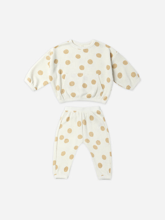 Waffle Sweater + Pant Set || Butter Dots