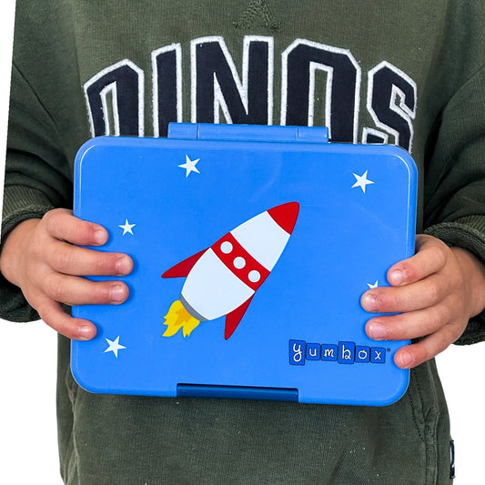 Snack Size Bento Lunch Box - True Blue (Rocket Exterior)