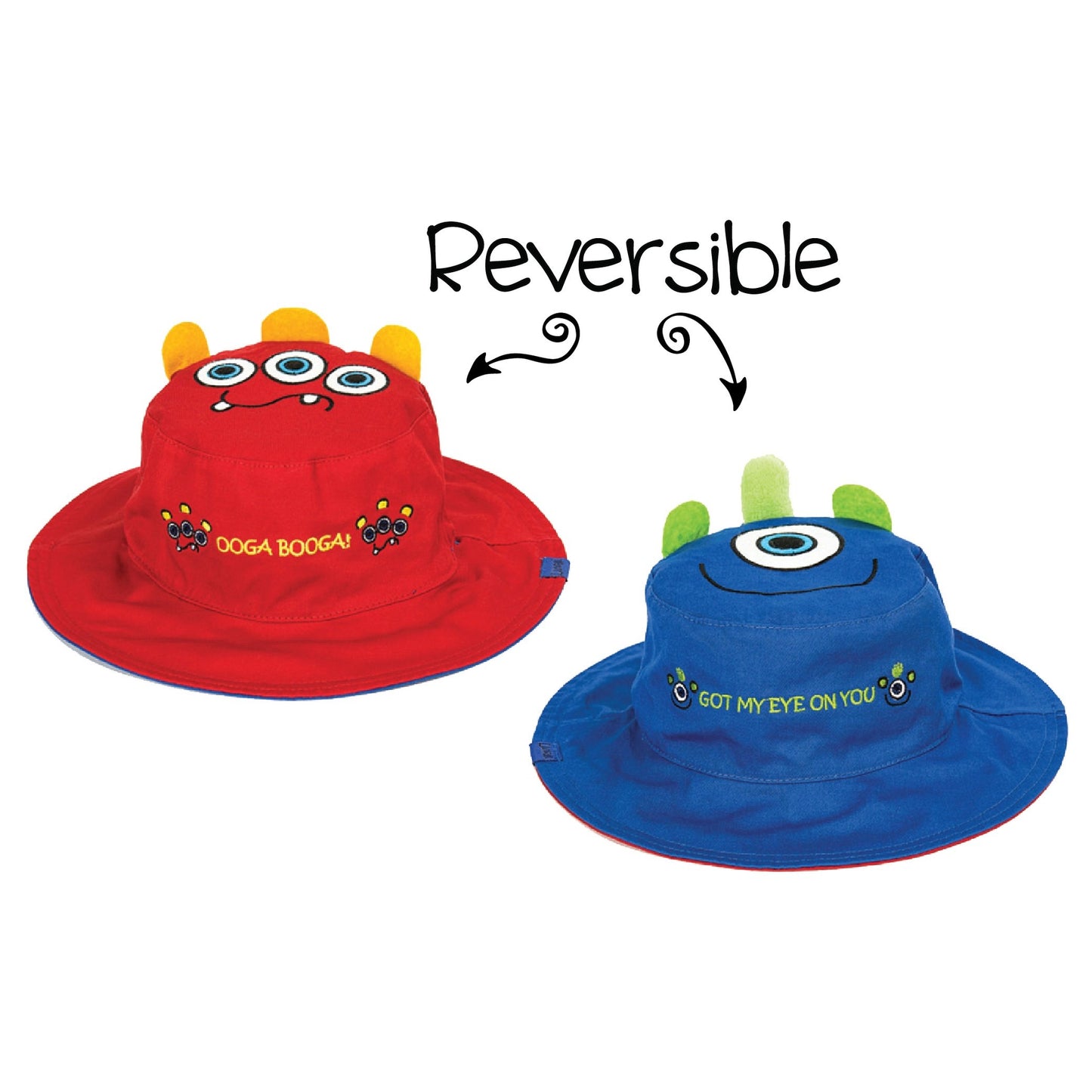Reversible Kids & Toddler Sun Hat - Monsters