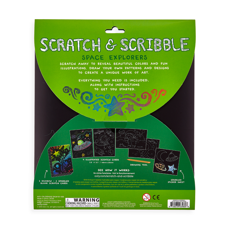 Space explorer scratch and scribble scratch art kit