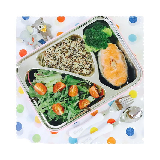 Airtight Lunch Container With Fork Spoon - Pink