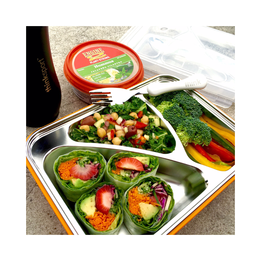 Airtight Lunch Container With Fork Spoon - Orange