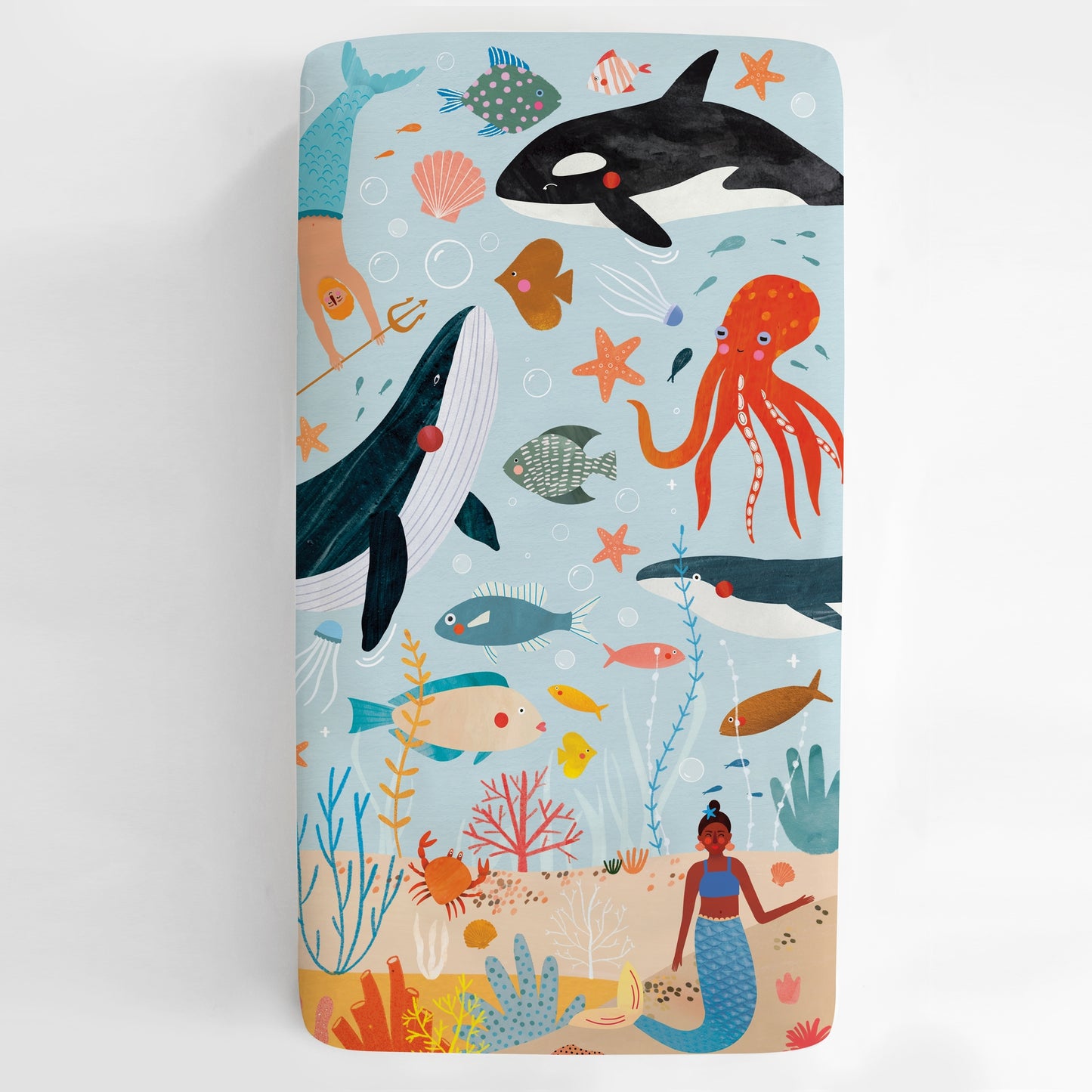 Cotton Sateen Crib Sheet: Beyond the Reef