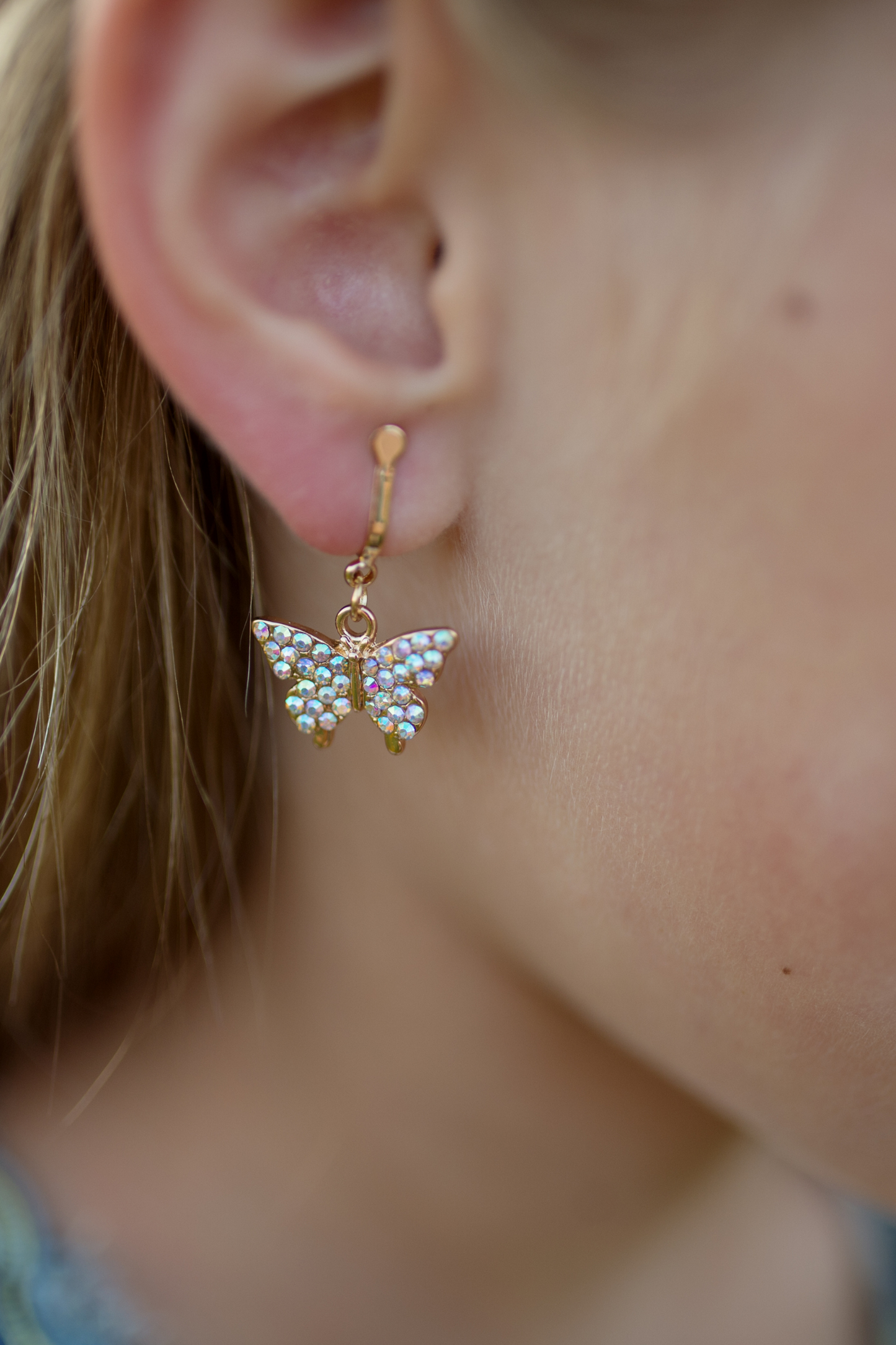 BOUTIQUE BUTTERFLY CLIP ON EARRINGS