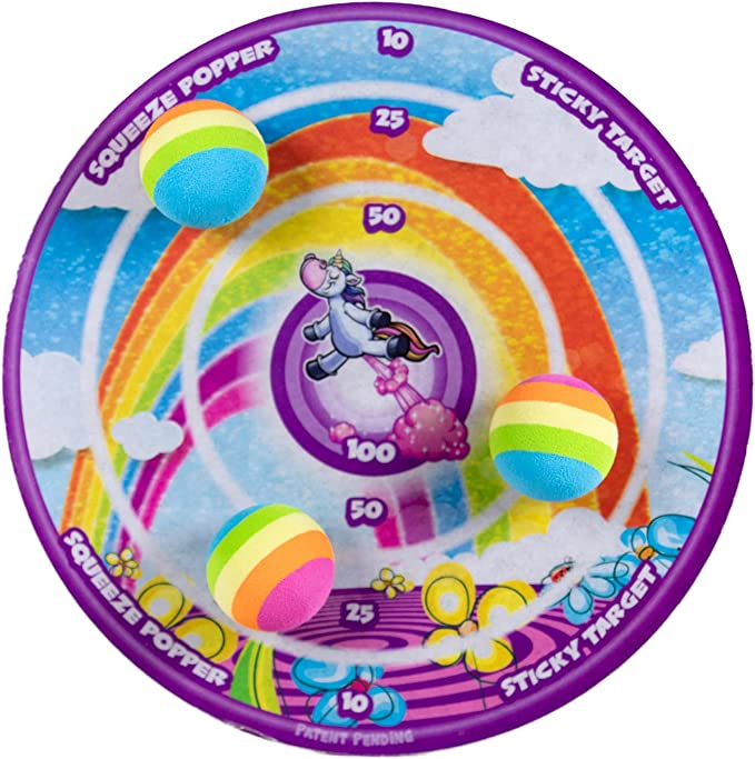 WHITE UNICORN POPPER W /STICKY TARGET