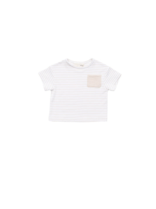 The Bamboo Tee + Cotton Gathered Hem Pant SET Biscotti Stripe