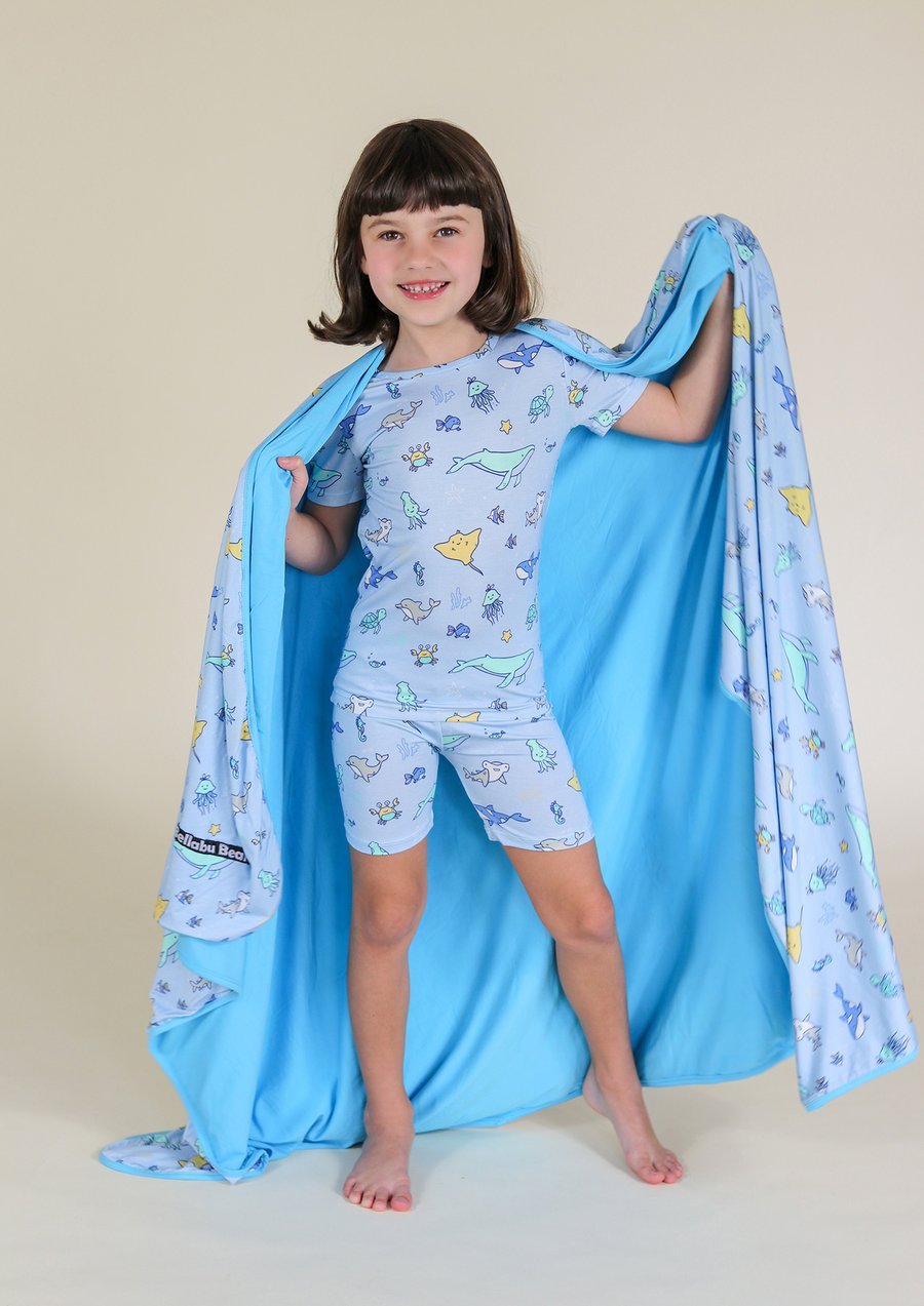 Ocean Bamboo Kids Short Set