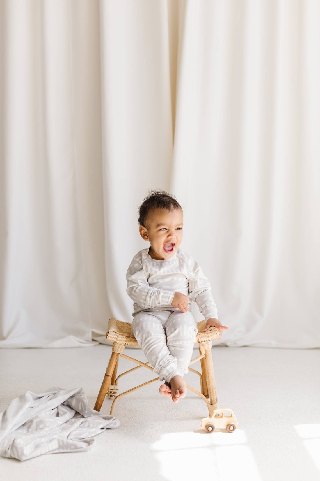 2-Pc Pajama Set In TENCEL™ - Grey Mudcloth