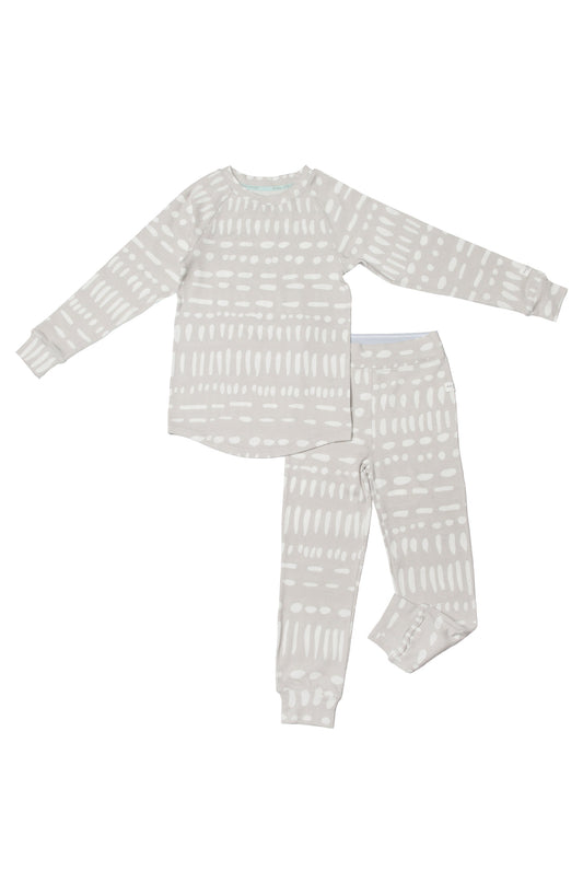 2-Pc Pajama Set In TENCEL™ - Grey Mudcloth