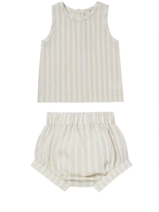 WOVEN TANK+SHORT SET | SKY STRIPE