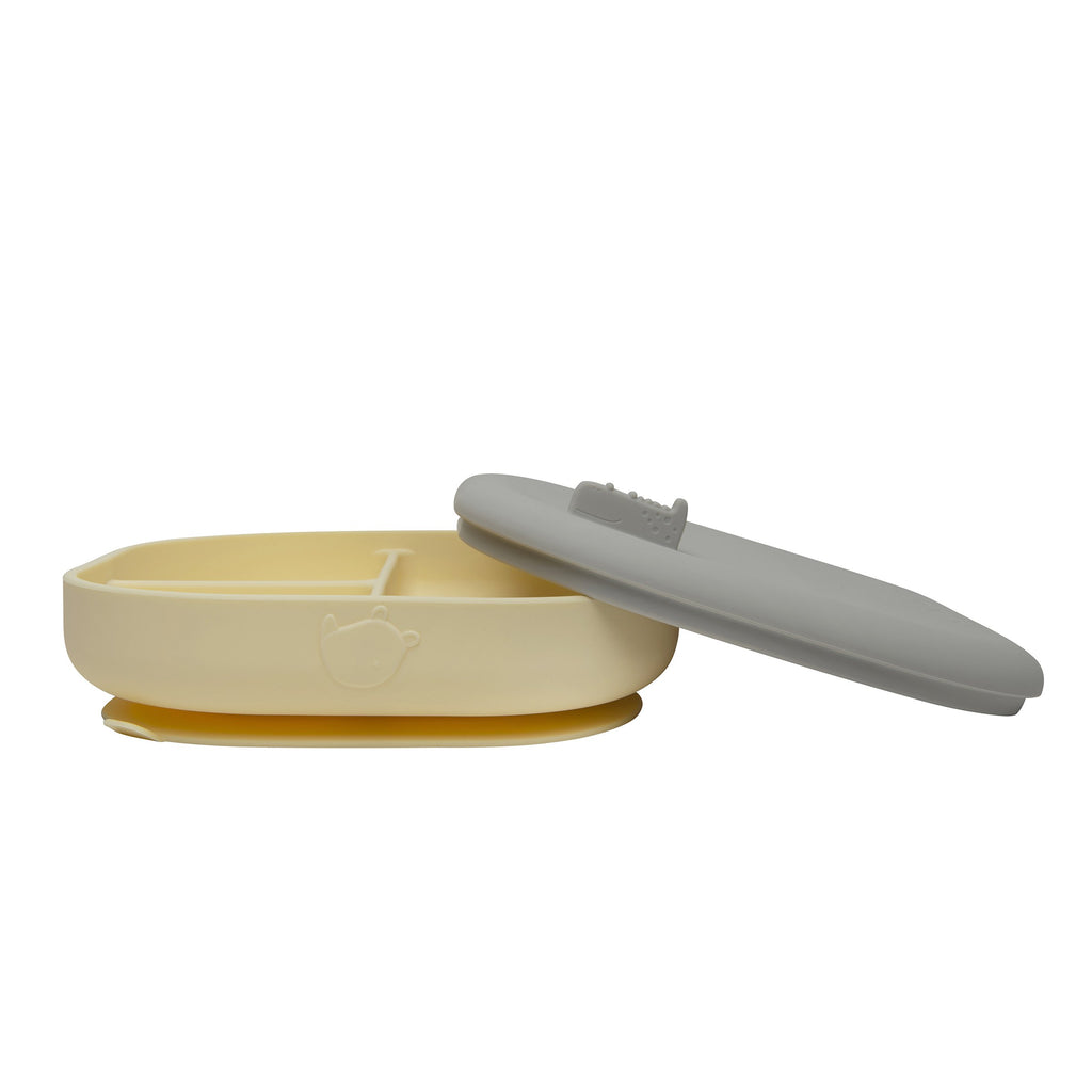 Divided Plate With Lid - Sunny Yellow