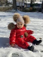 Red One Piece Snowsuit with Pom