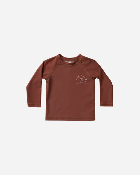 rashguard | redwood + swim trunk | colorblock