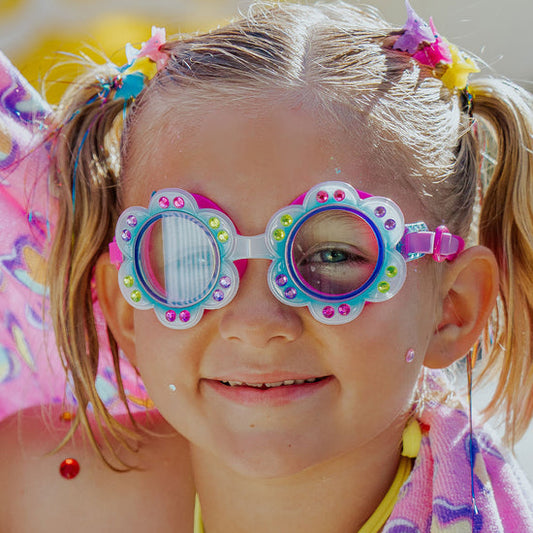 Blossom Blue Petals Girl Kids' Swim Goggles