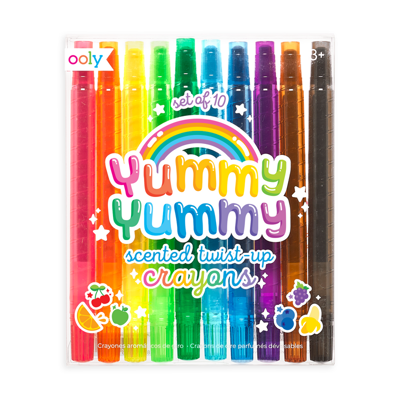 yummy yummy scented twist-up crayons - set of 10