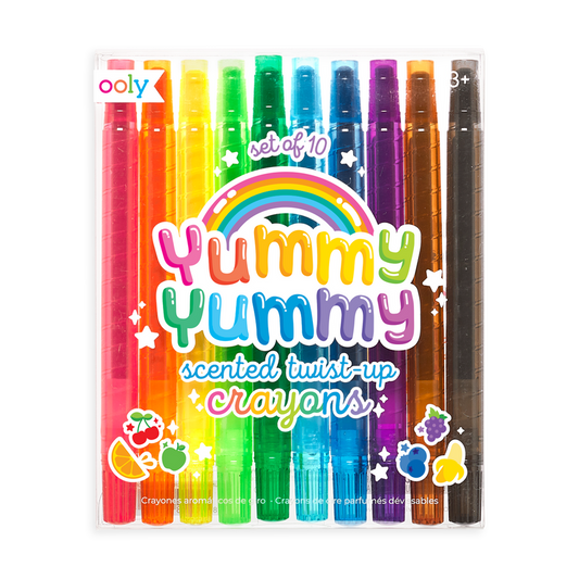 yummy yummy scented twist-up crayons - set of 10