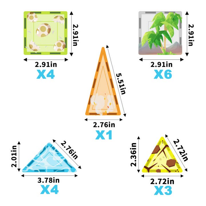 26pc Magnetic Tile Dino Theme Construction Block Set