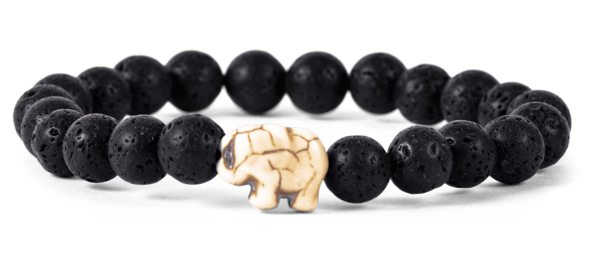 The Expedition Bracelet Elephant - Lava Stone