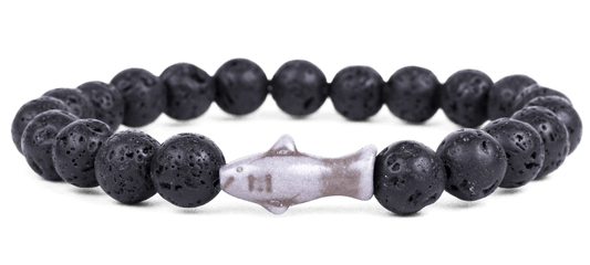 The Voyage Bracelet  Shark - Lava Stone
