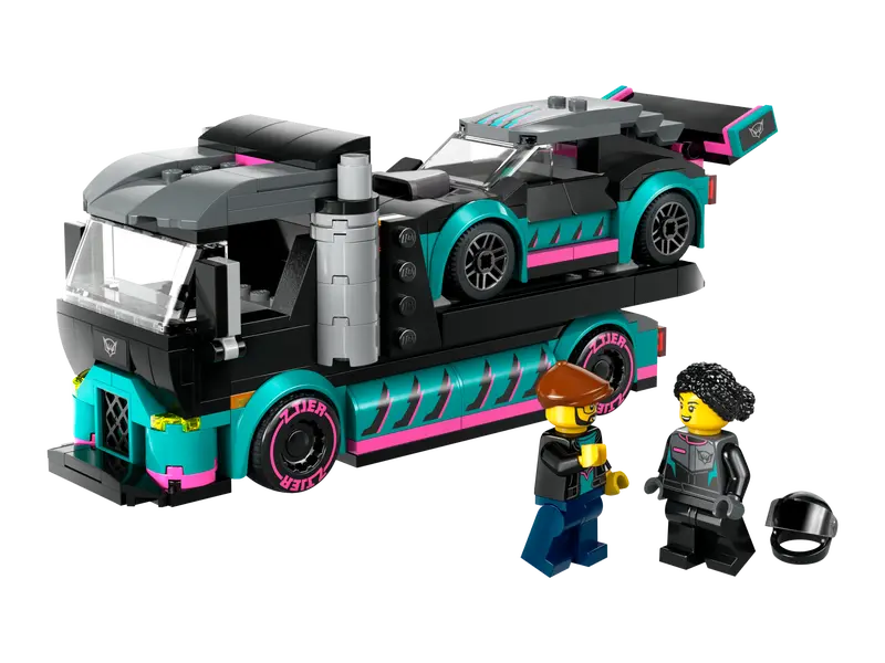 60406 Race Car and Car Carrier Truck