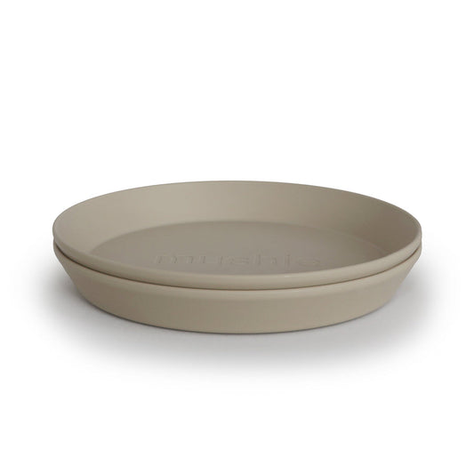 Round Dinnerware Plates, Set of 2 Vanilla
