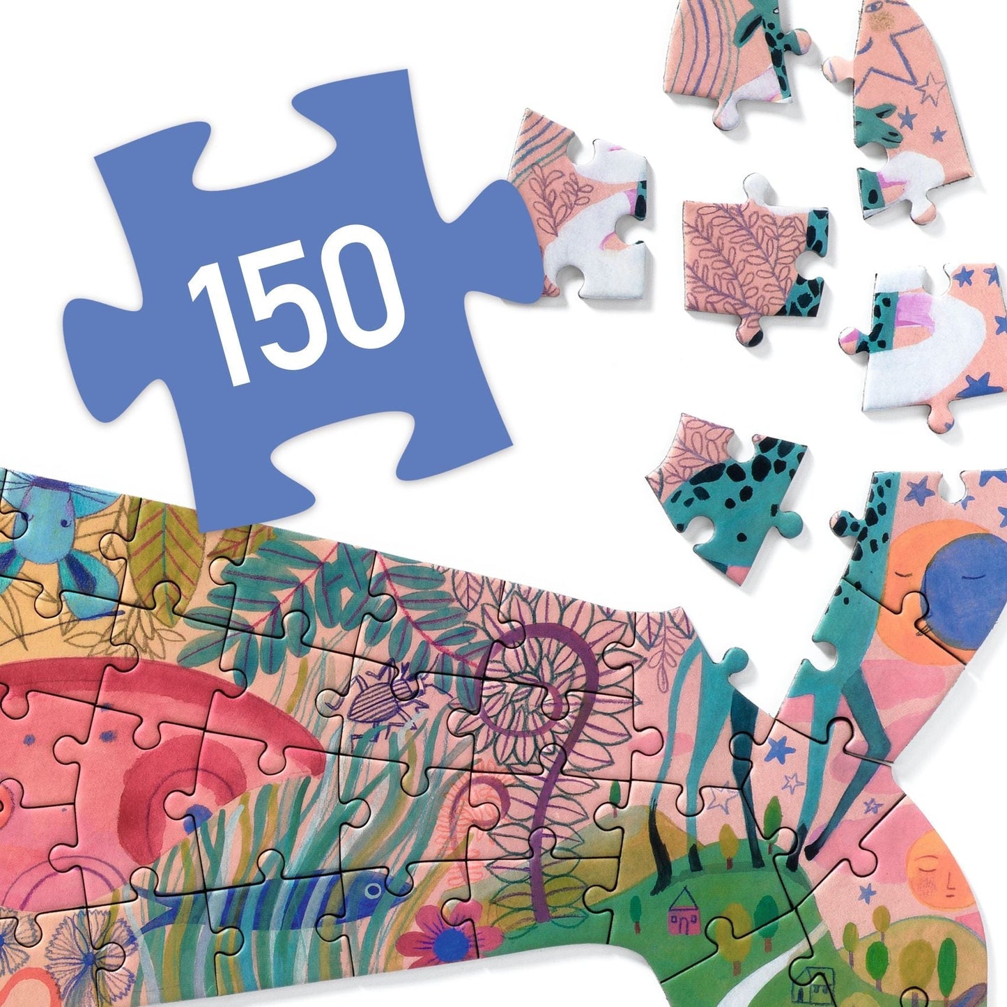Whale 150pc Puzz'Art Shaped Jigsaw Puzzle + Poster