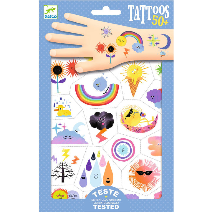 Weather Emojis Temporary Tattoos