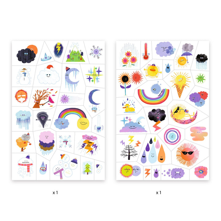 Weather Emojis Temporary Tattoos
