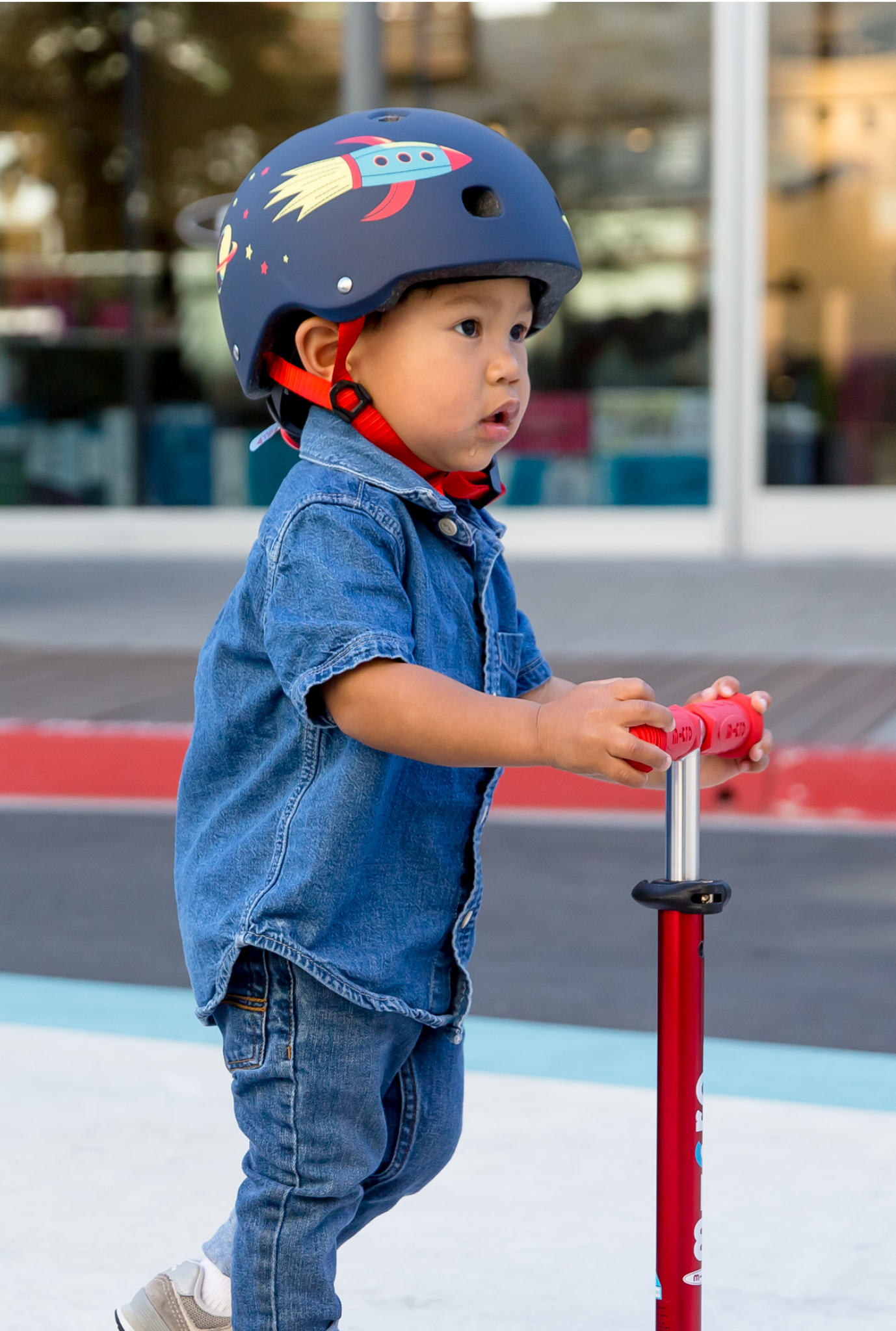 Micro Mini Foldable LED Scooter Red