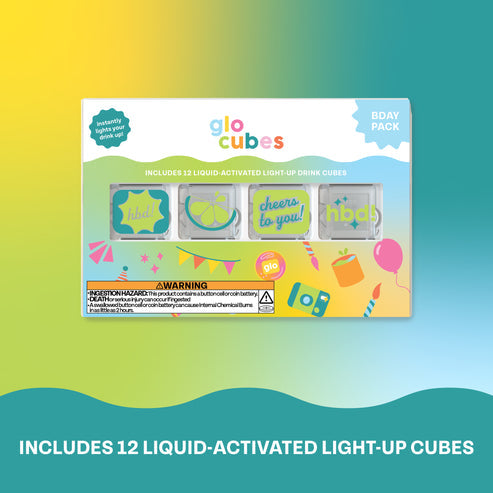 Glo Cubes Birthday Themed 12 Pack
