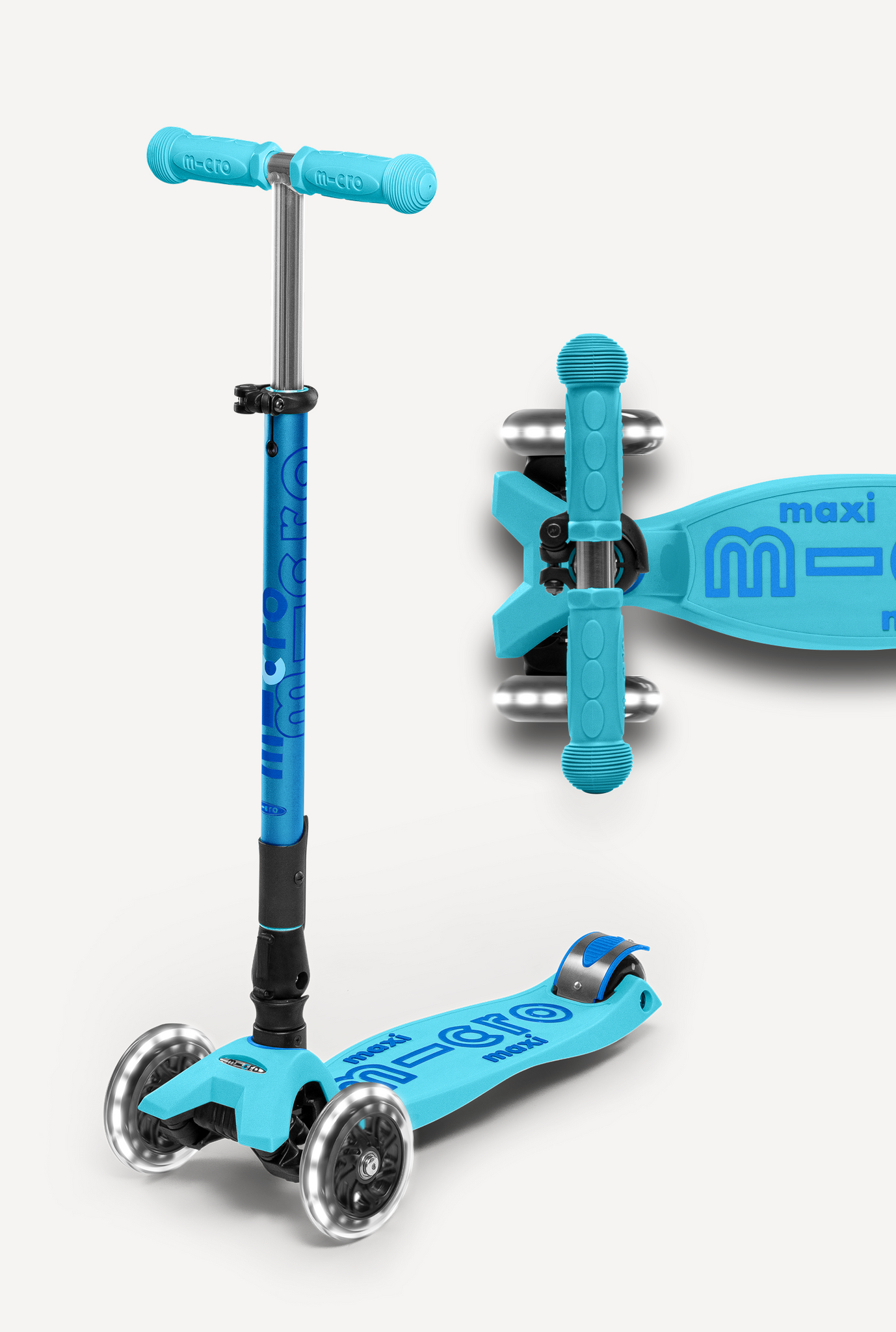 Micro Maxi Foldable LED Scooter Bright Blue