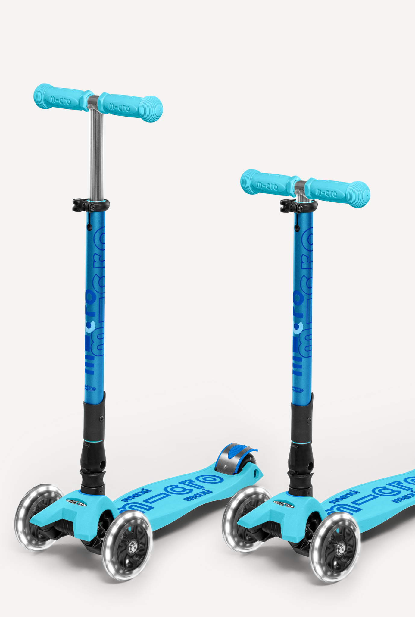 Micro Maxi Foldable LED Scooter Bright Blue