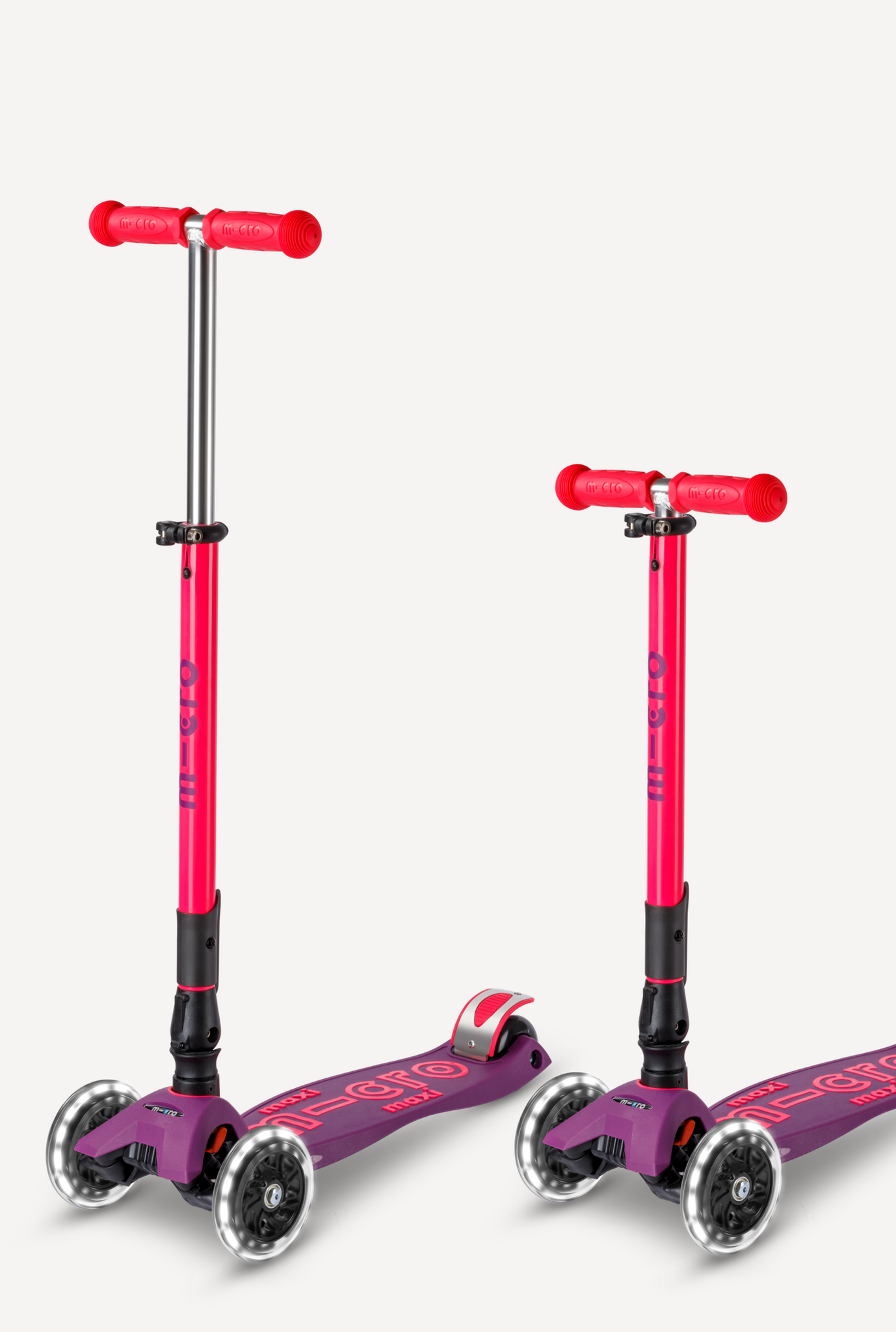 Micro Maxi Foldable LED Scooter Neon Ultra Pink/Purple