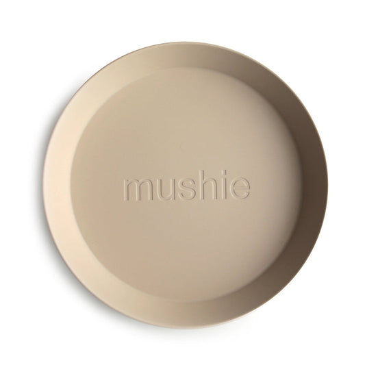 Round Dinnerware Plates, Set of 2 Vanilla