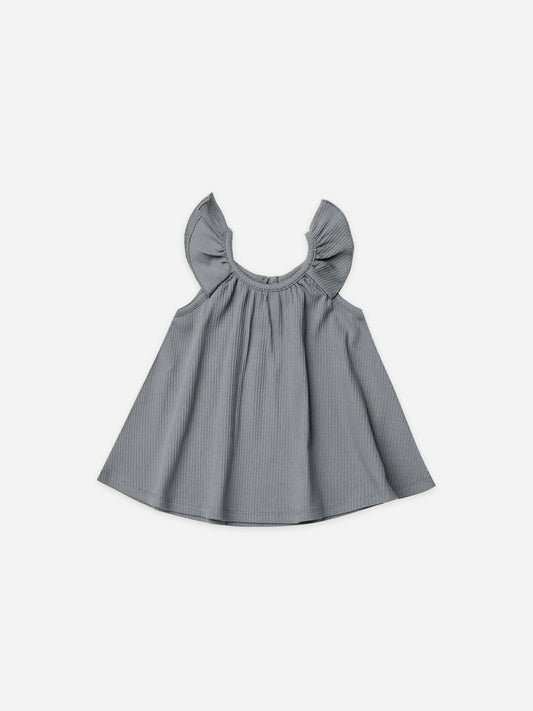 ruffle swing dress | ocean