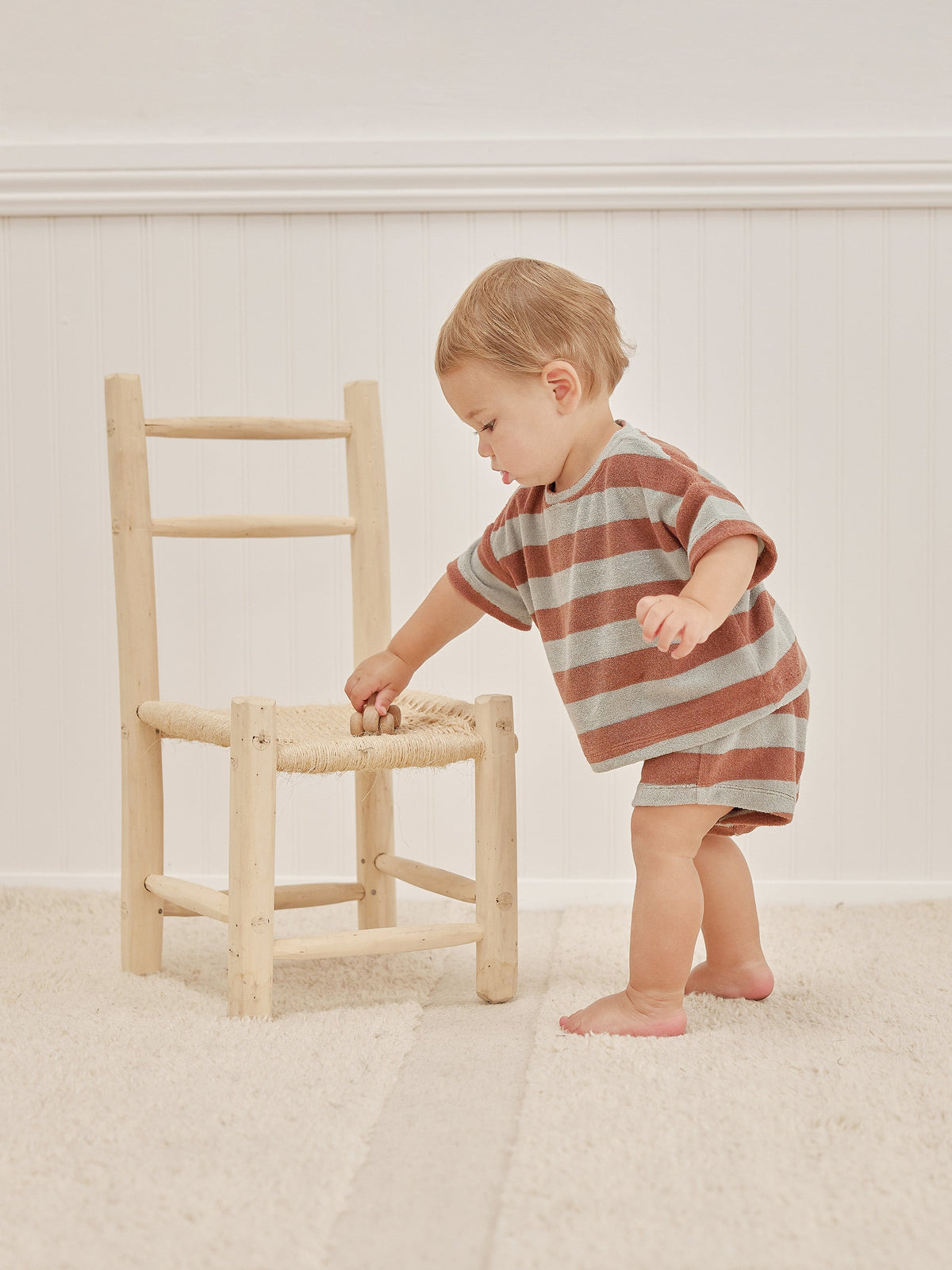 Terry Tee & Shorts Set | Sienna + Sky Stripe