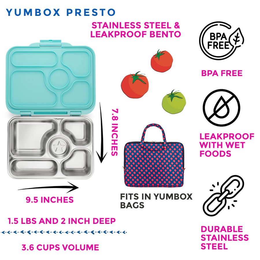 STAINLESS STEEL LEAKPROOF BENTO BOX - TULUM BLUE