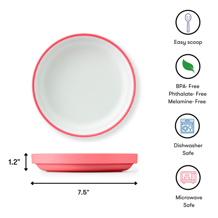 OMIE Easy Scoop Plate Set - 1 Plate + 1 Divider Pink
