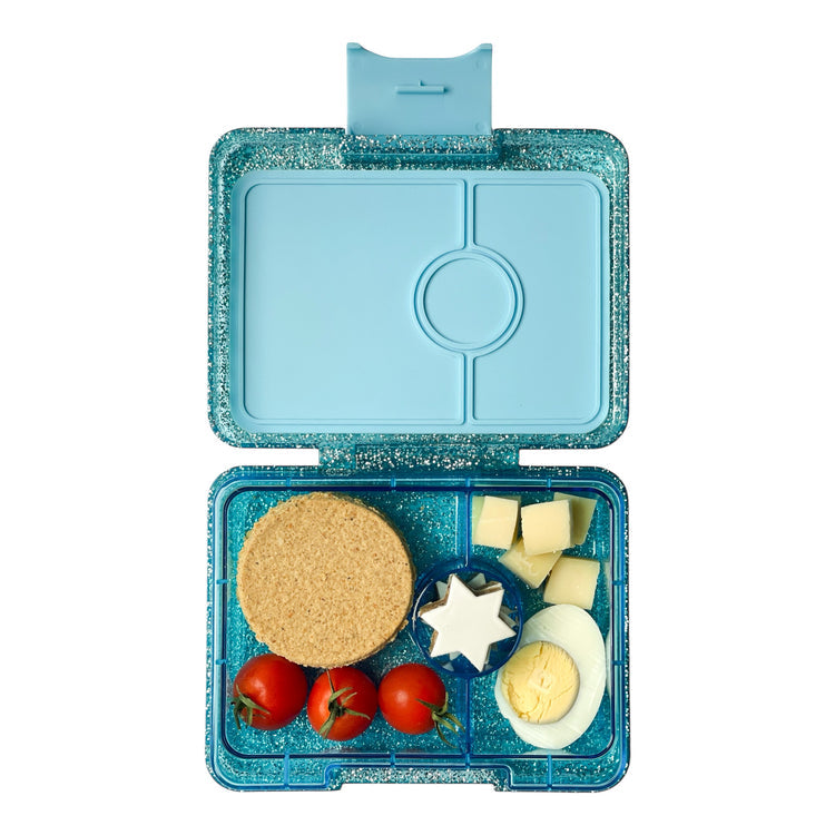 Snack Size Bento Lunch Box · Twinkle Teal Glitter