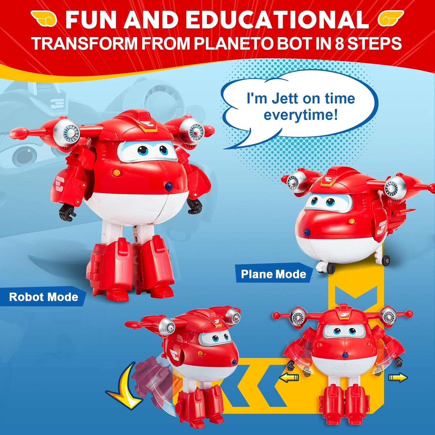 Super Wings 5" Transforming Jett Airplane Toy