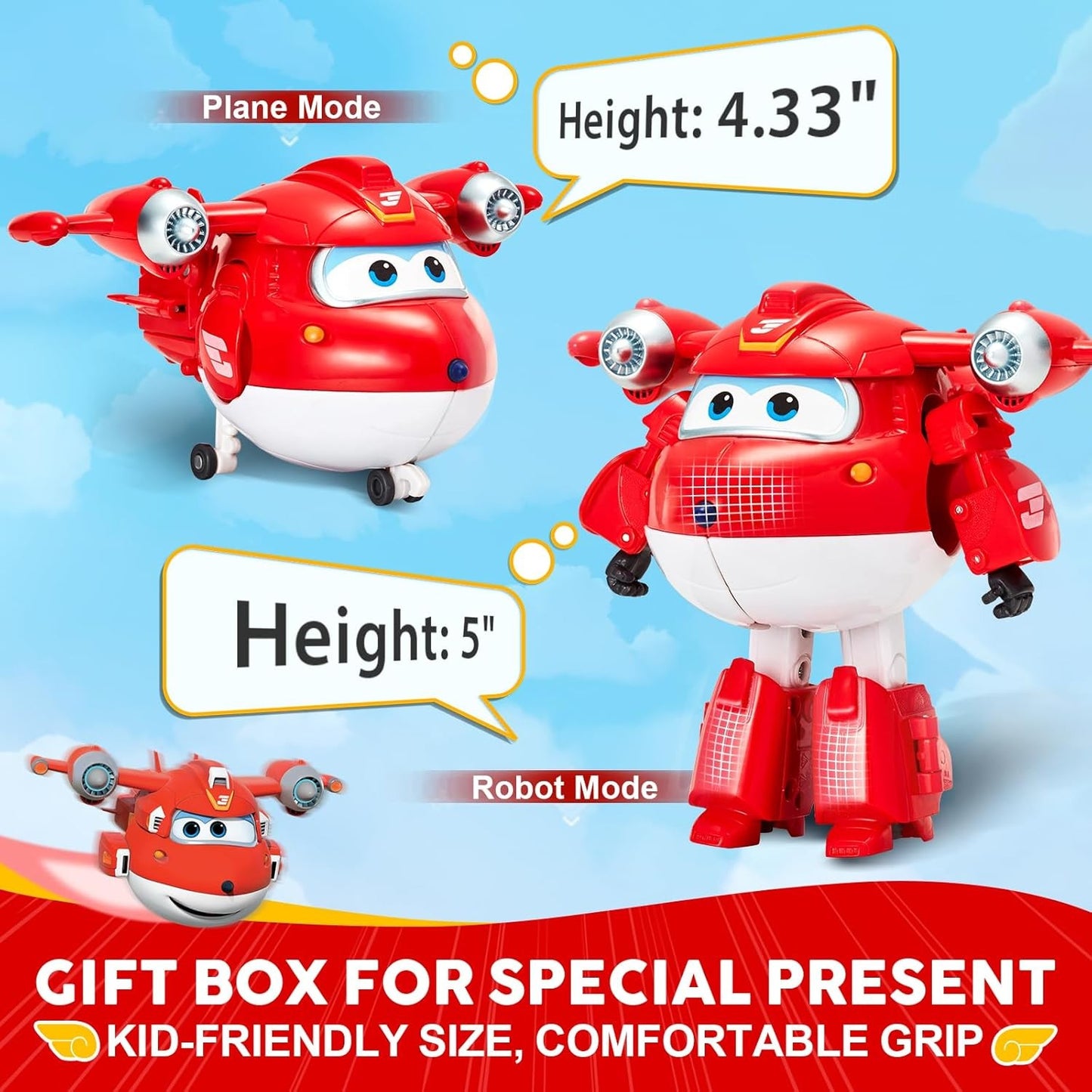 Super Wings 5" Transforming Jett Airplane Toy