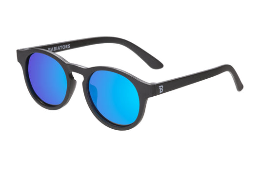 Jet Black w/ Cobalt Blue Lens Polarized Keyhole Sunglasses