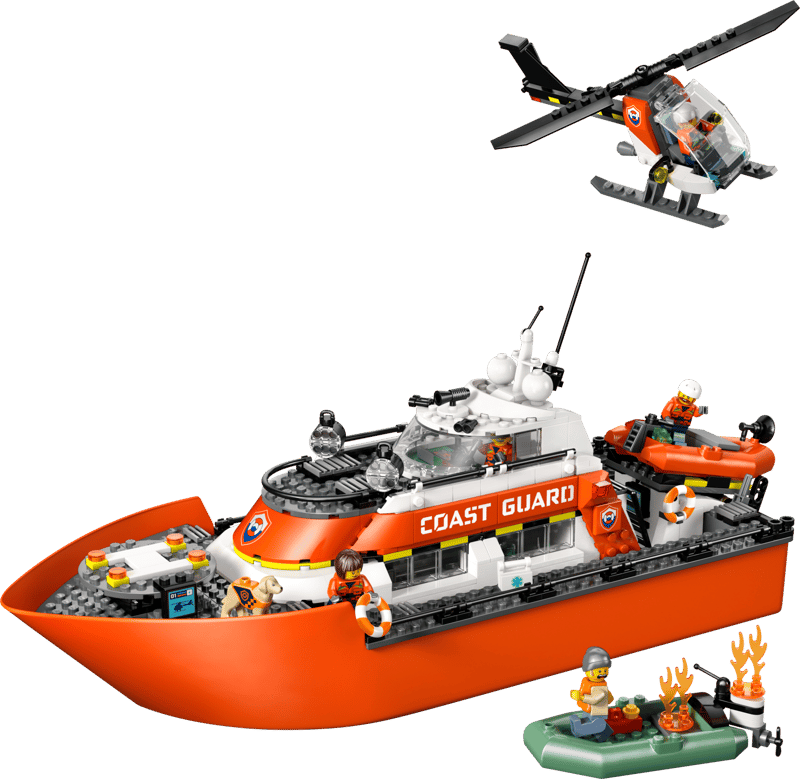 Coast Guard Rescue Boat & Helicopter 60504