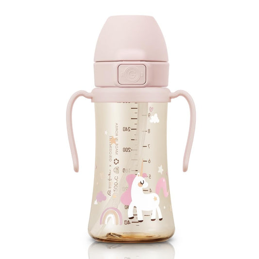 Grosmimi Ppsu Straw Cup with Flip Top - 10oz (300ml) Stage 2 Straw